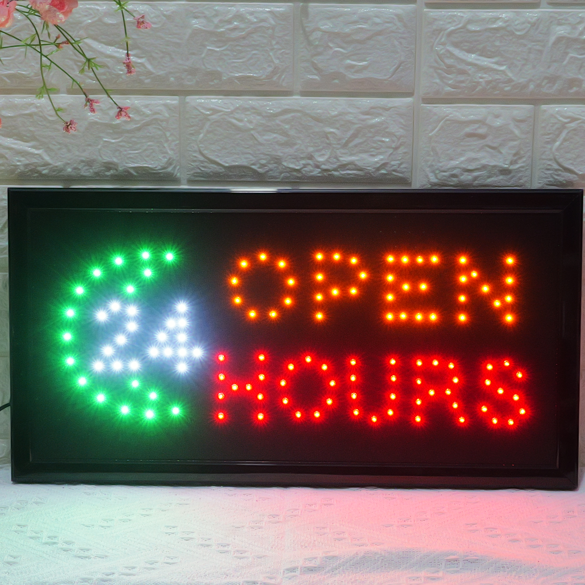 48x25cm LED 24 Hours OPEN  Sign