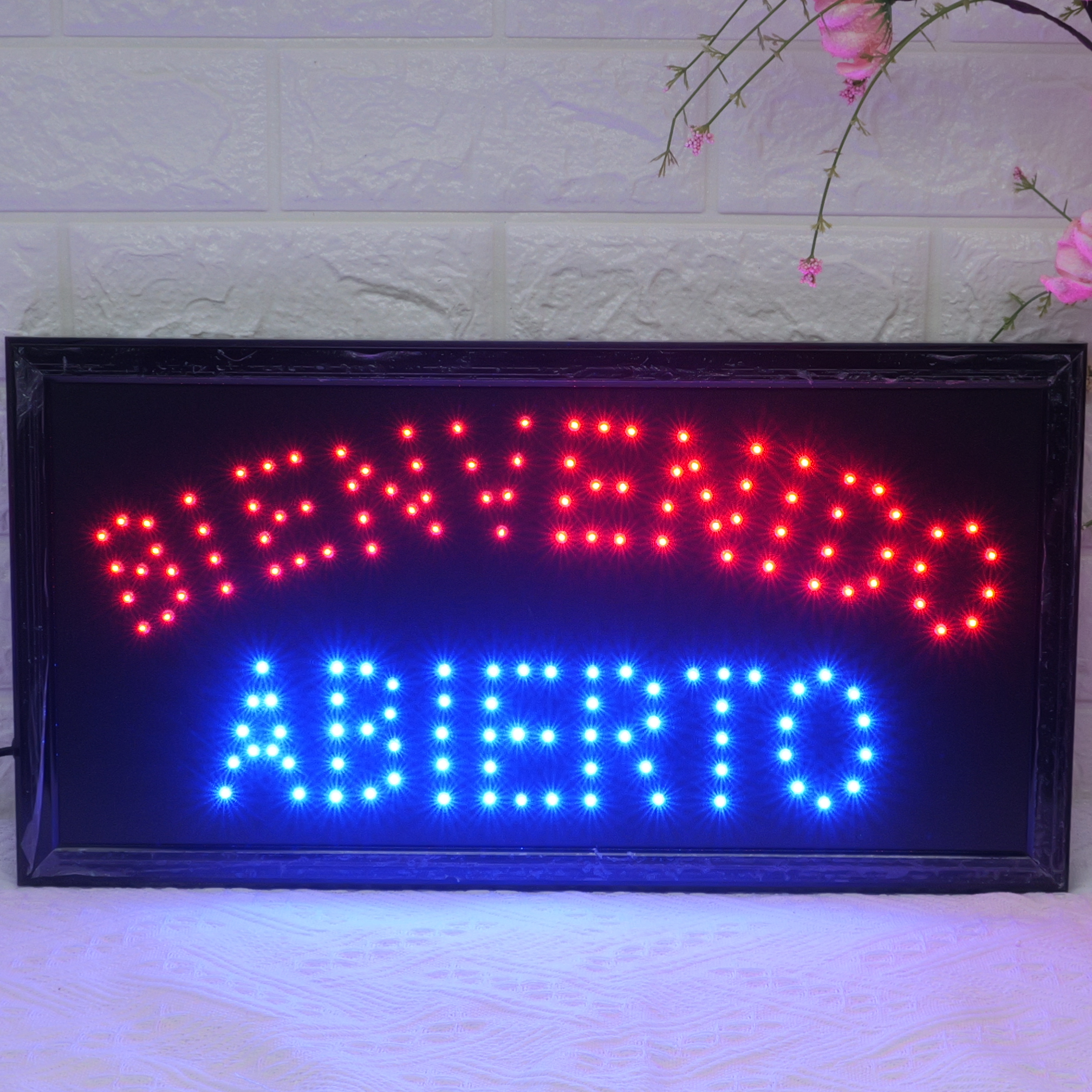 48x25cm Multicolor LED ABIERTO BIENVENIDO Sign, High Brightness Flashing LED Business Sign for Storefront, Shop, Bar & Restaurant | Eye-catching Spanish Open Welcome Sign