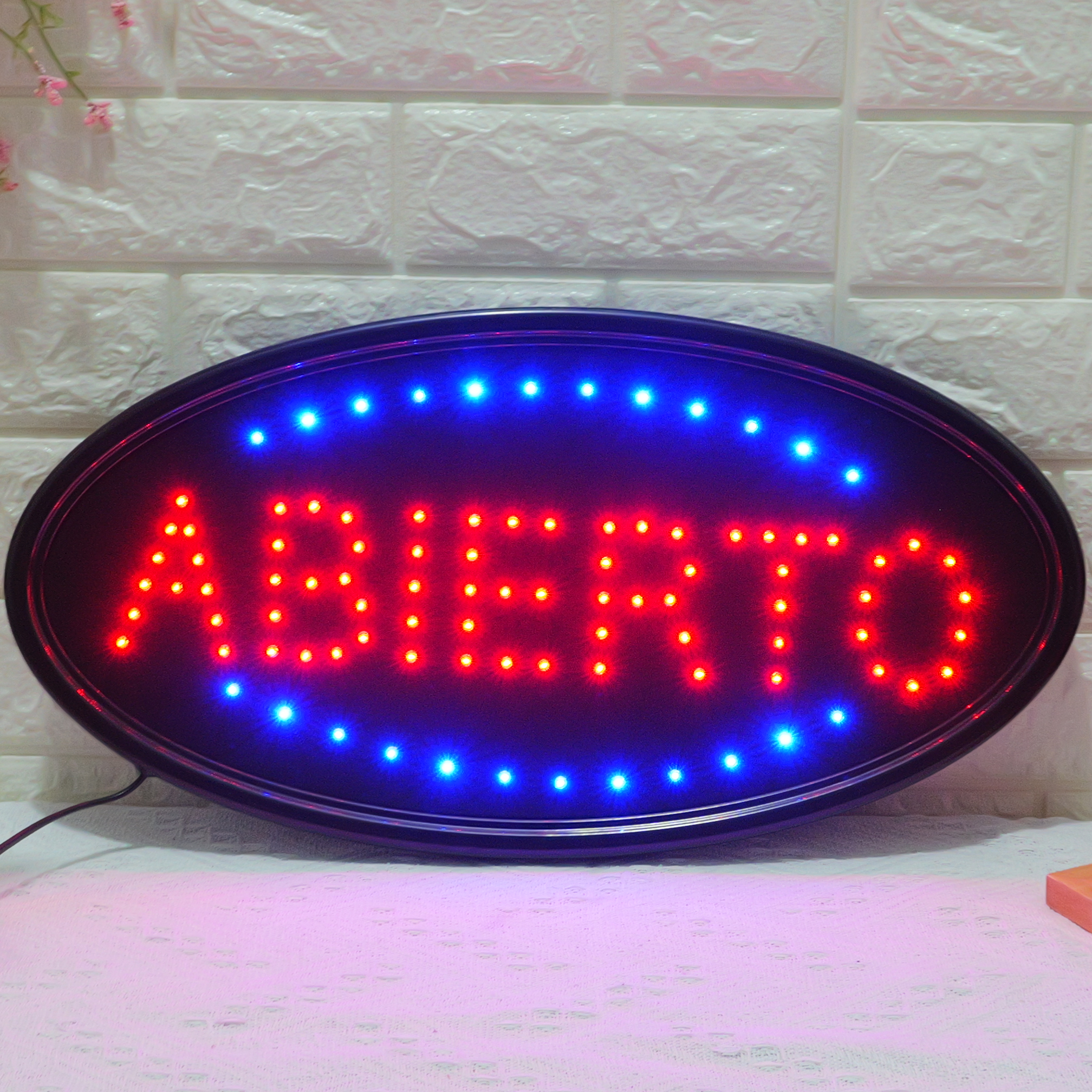 48x25cm Multicolor LED ABIERTO BIENVENIDO Sign, High Brightness Flashing LED Business Sign for Storefront, Shop, Bar & Restaurant | Eye-catching Spanish Open Welcome Sign