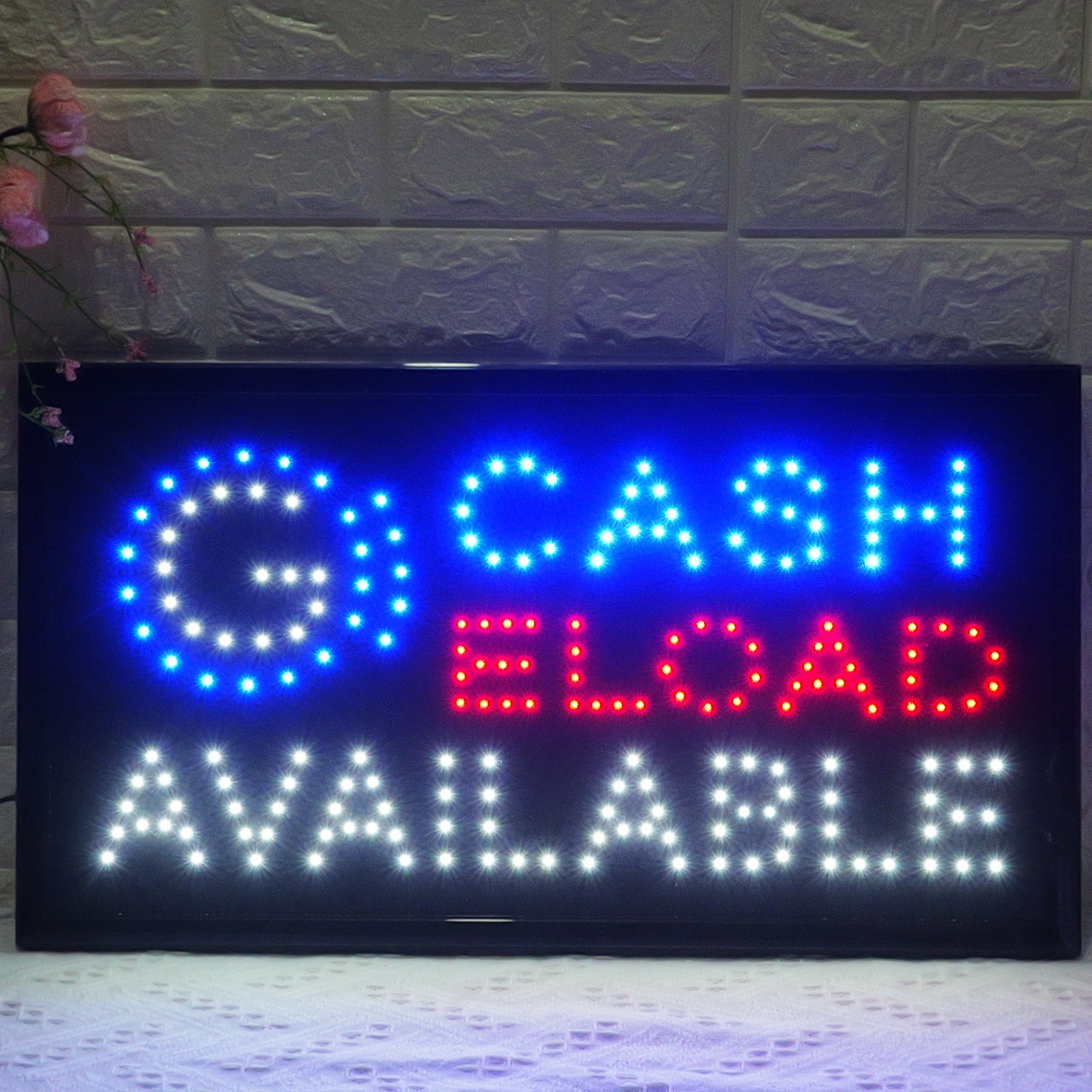 55x33cm LED Sign "GCASH ELOAD AVAILABLE" - E-Load & Remittance Store Illuminated Display