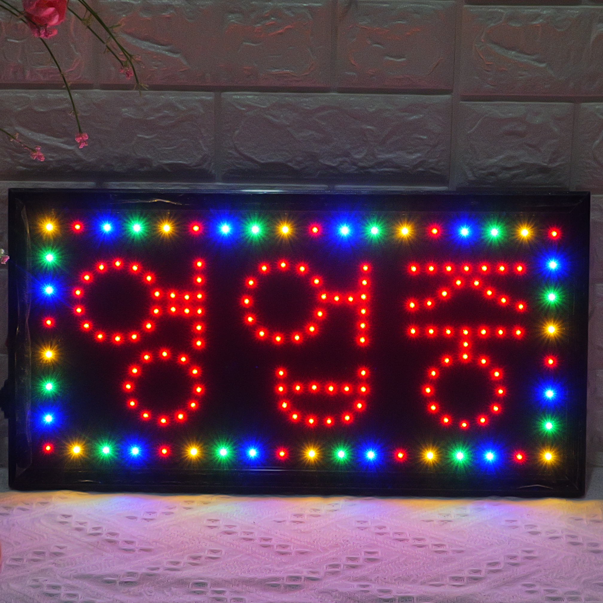 48x25cm LED Sign "영업중" - Korean "Open" Business Illuminated Display