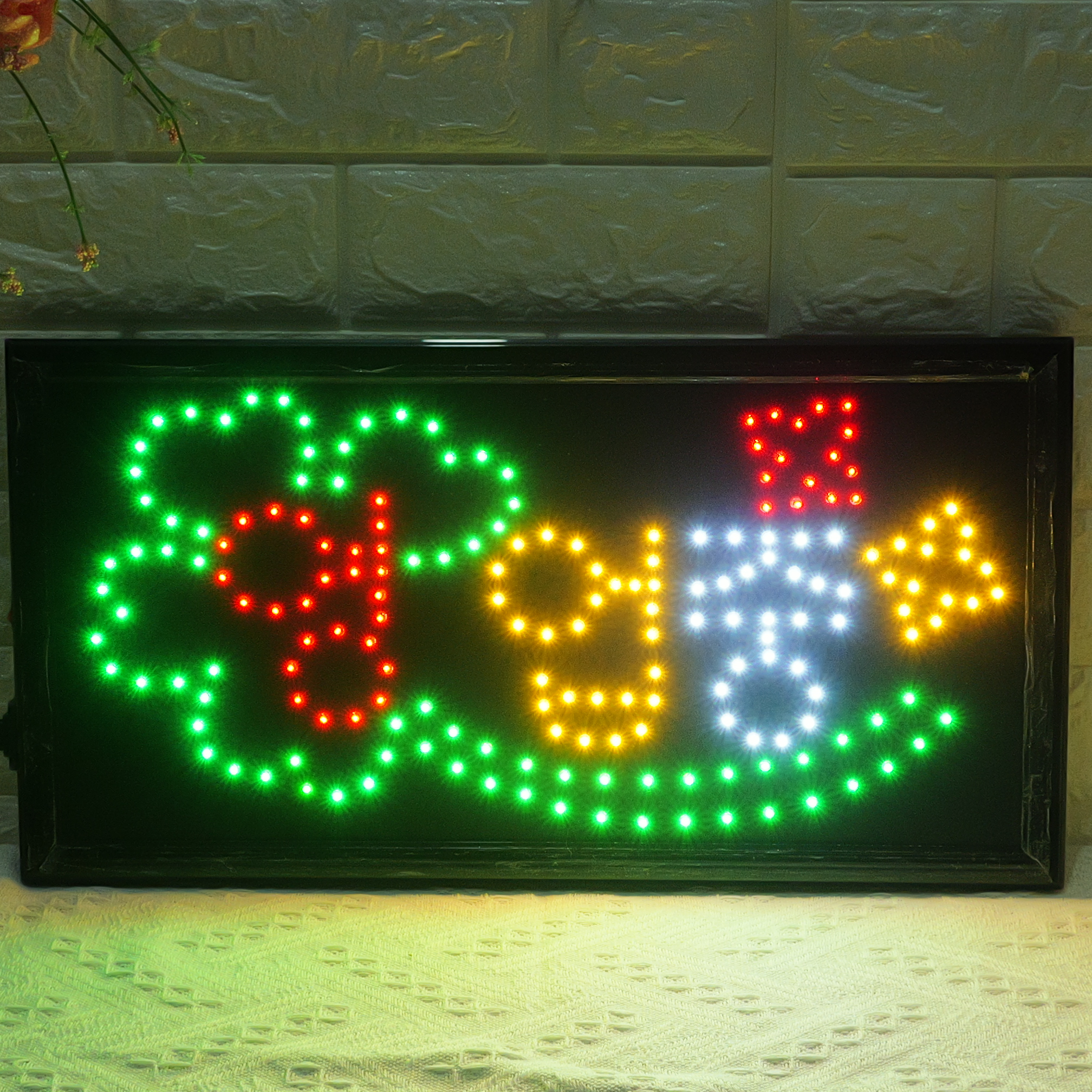 48x25cm LED Sign "영업중" - Korean "Open" Business Illuminated Display
