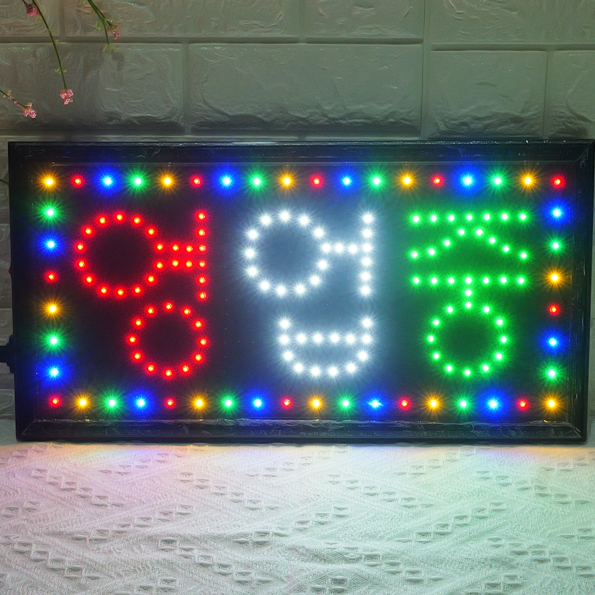 48x25cm LED Sign "영업중" - Korean "Open" Business Illuminated Display