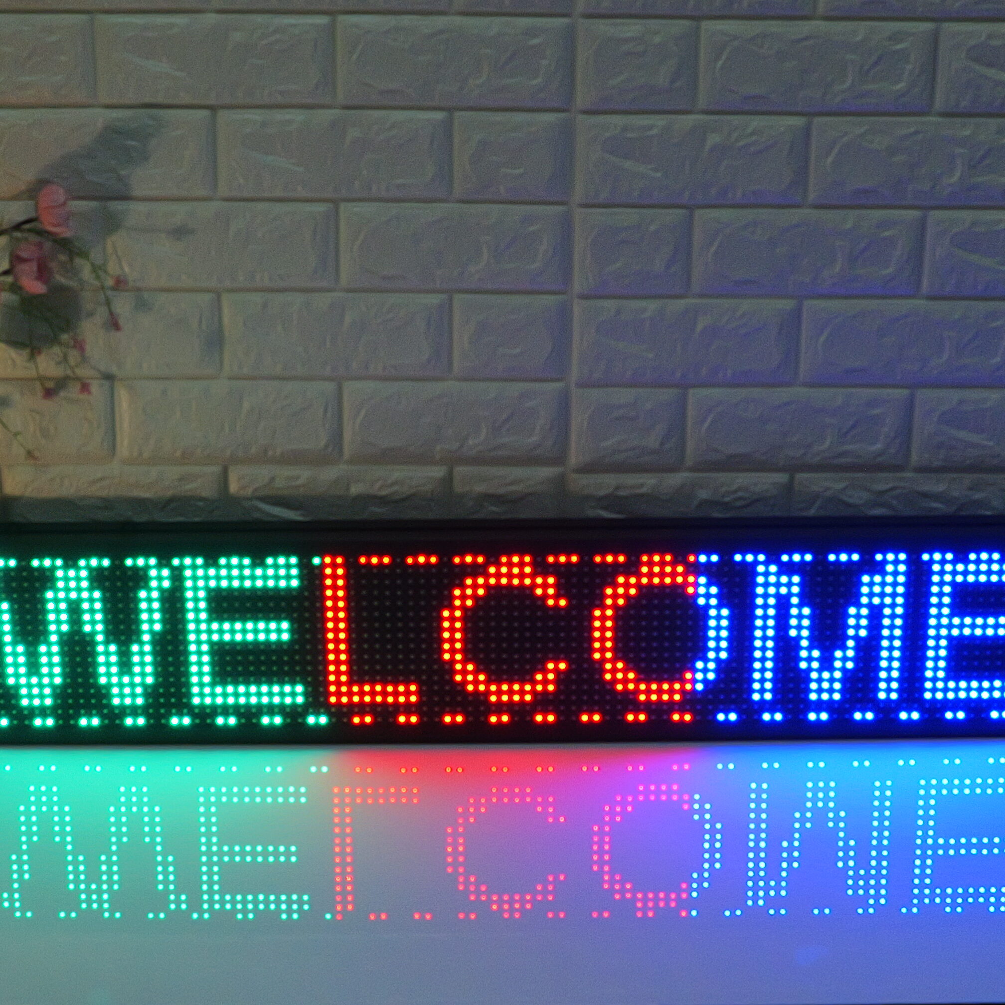 100x20cm P10 Programmable Mix Color LED Scrolling Sign - Indoor/Outdoor Waterproof Storefront Display