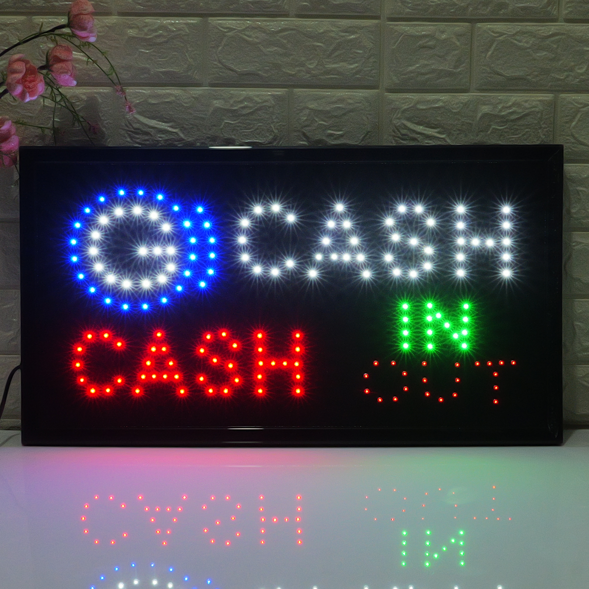55x33cm LED Sign "GCASH CASH IN OUT" - GCash Remittance & Financial Services Illuminated Display