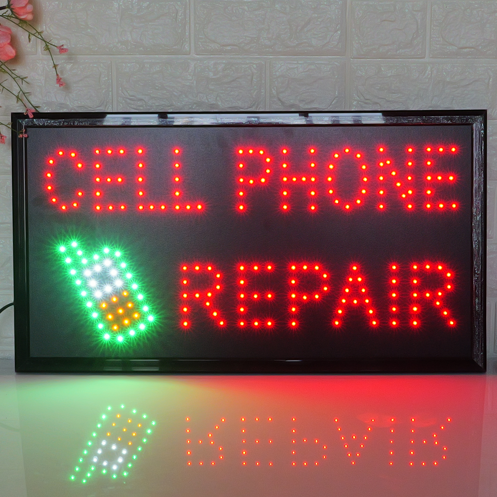 55x33cm LED Sign "CELL PHONE REPAIR" - Mobile Phone Repair Shop Illuminated Display