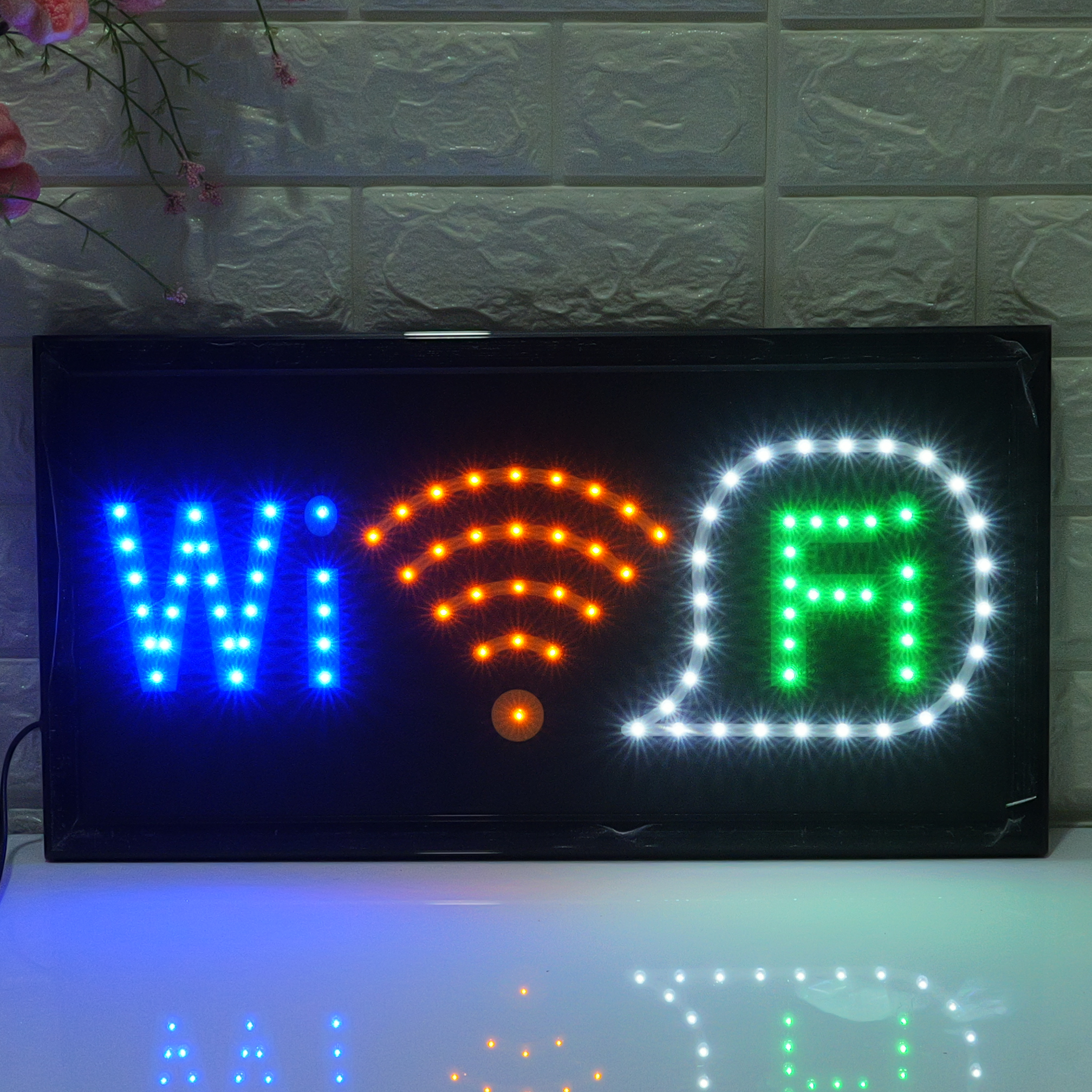 48x25cm LED Sign "WIFI" - Public WiFi & Internet Service Illuminated Display