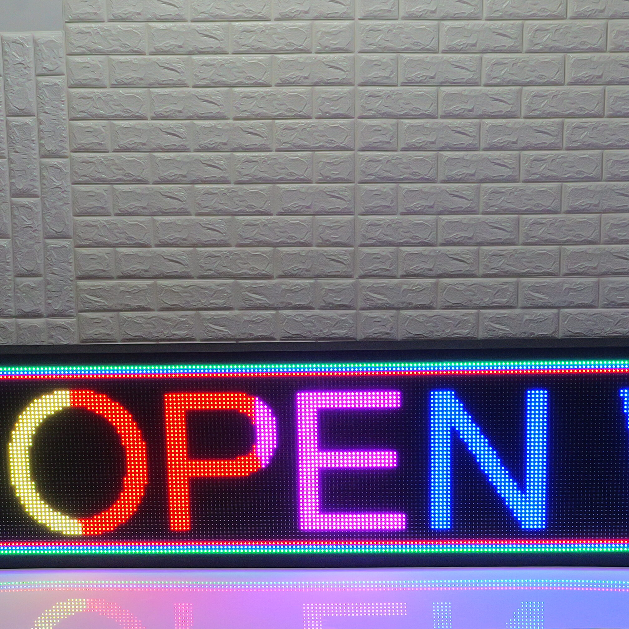 300x55cm P10 Programmable Full Color LED Scrolling Sign - Indoor/Outdoor Waterproof Storefront Display