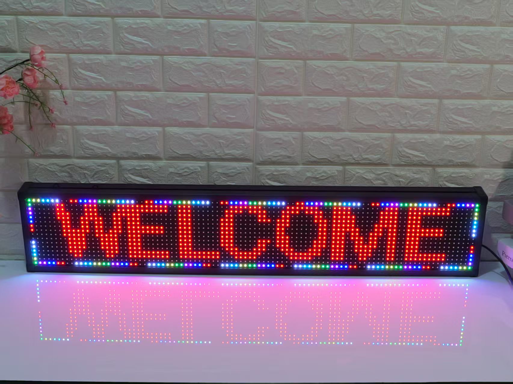 100x20cm P10 Red Color LED Editable Subtitle Scrolling Screen