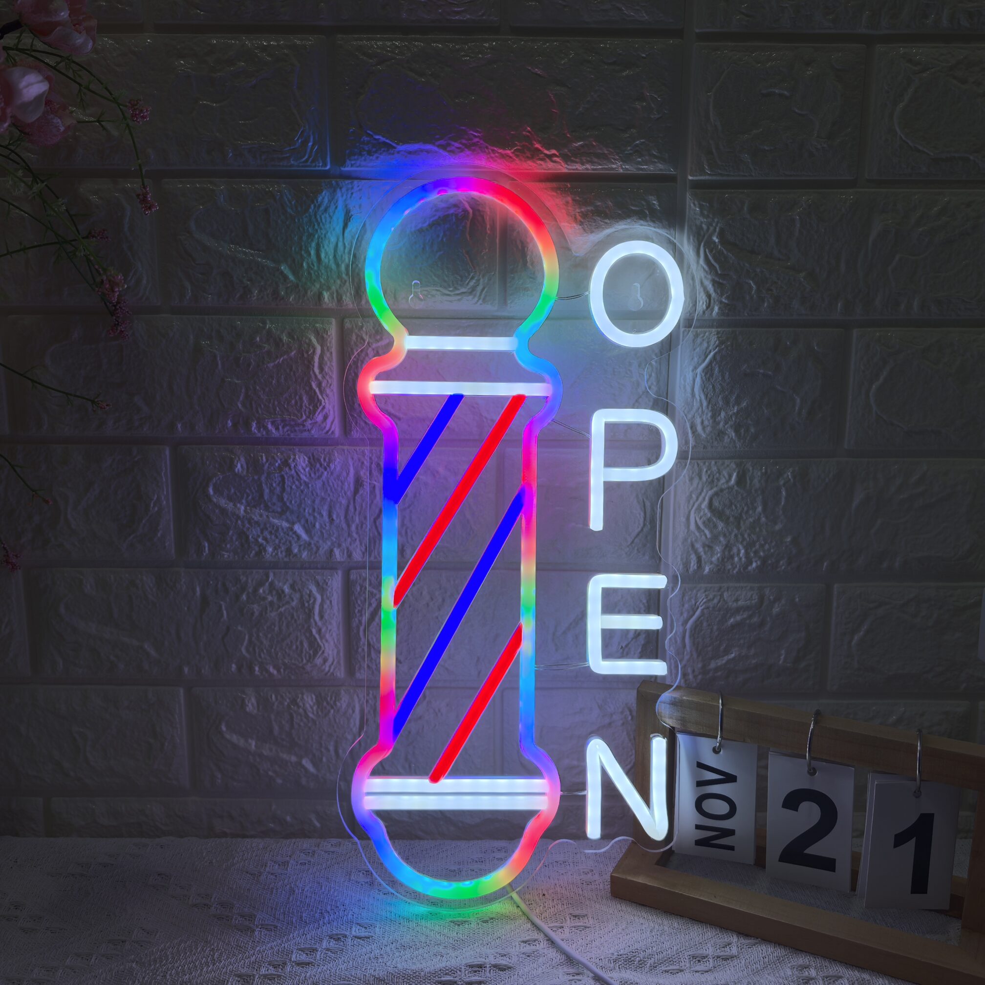 42x20cm LED Barber OPEN Neon Sign