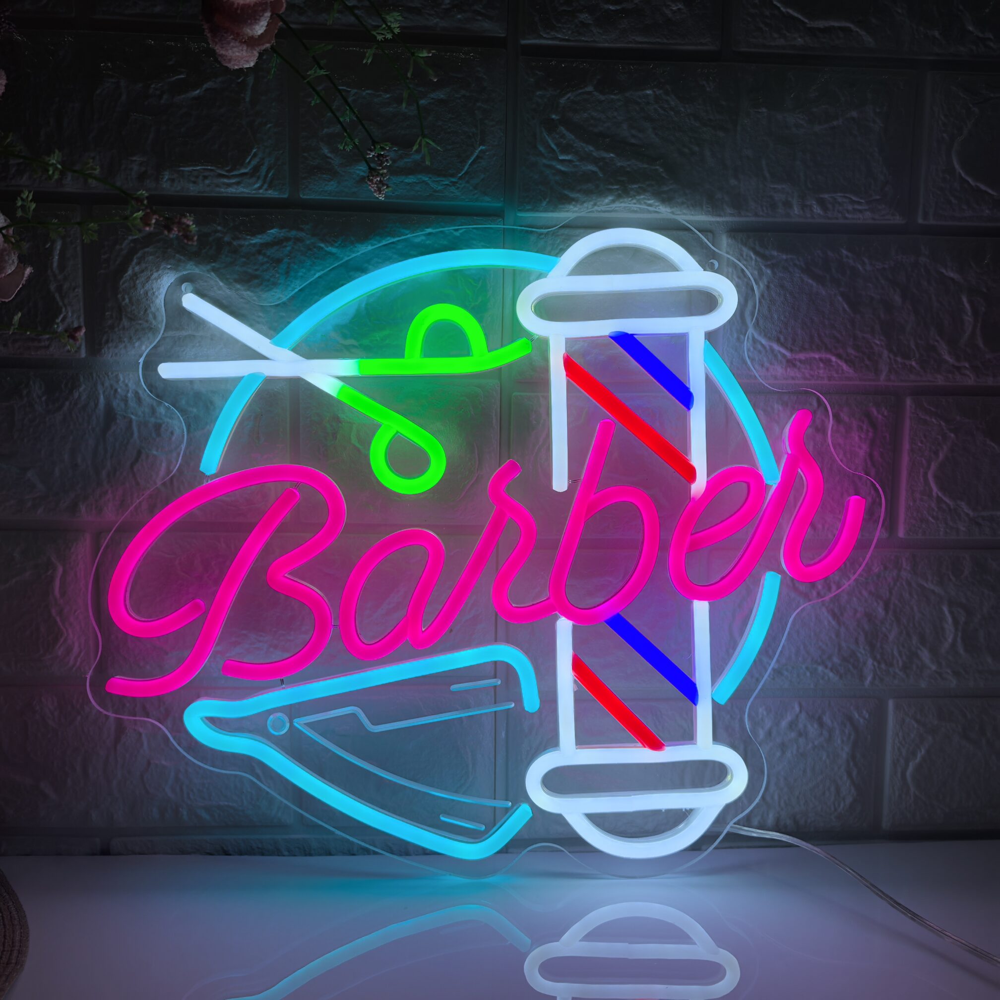 38x32cm LED Barber Shop Neon Sign