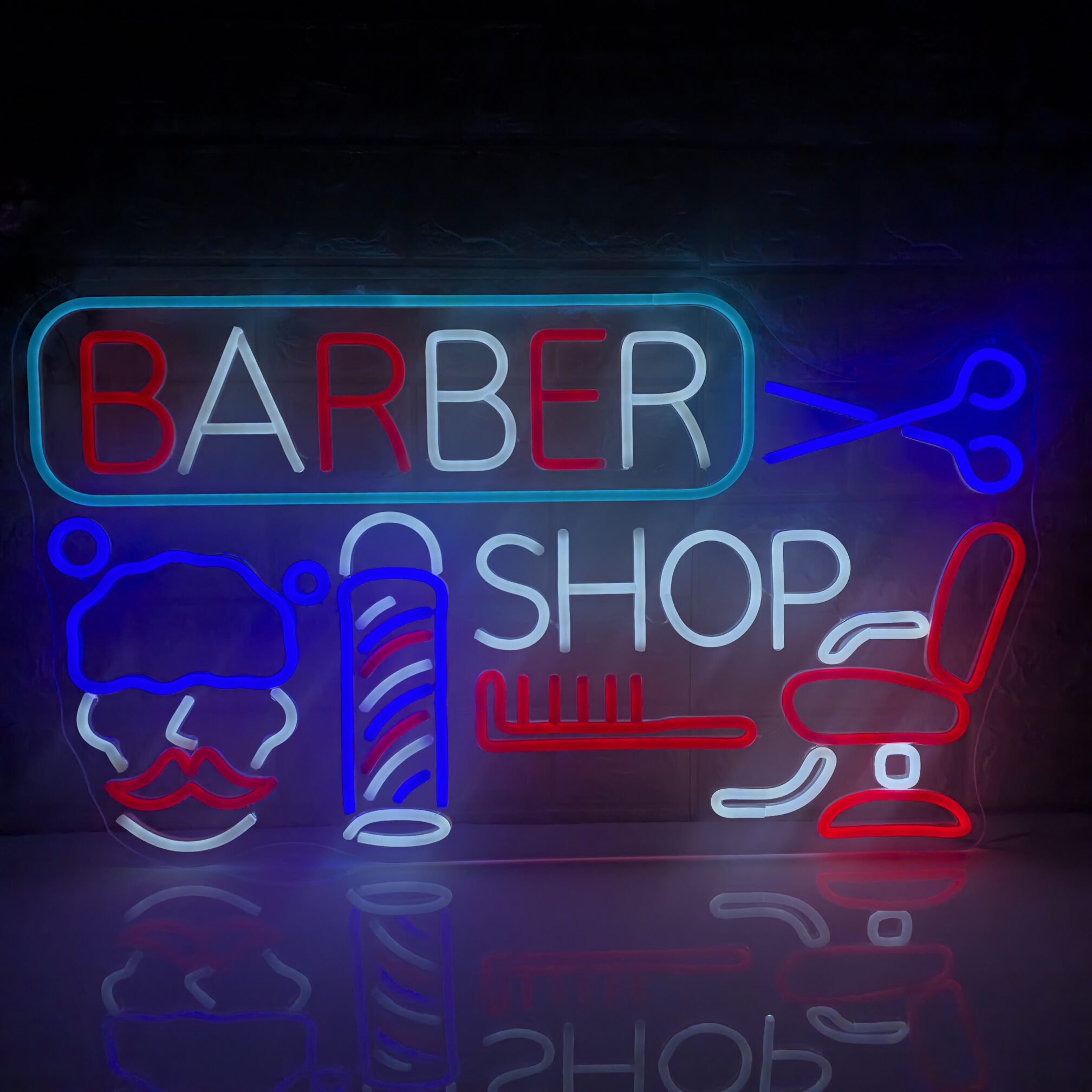 68x39cm LED Barber Shop Neon Sign