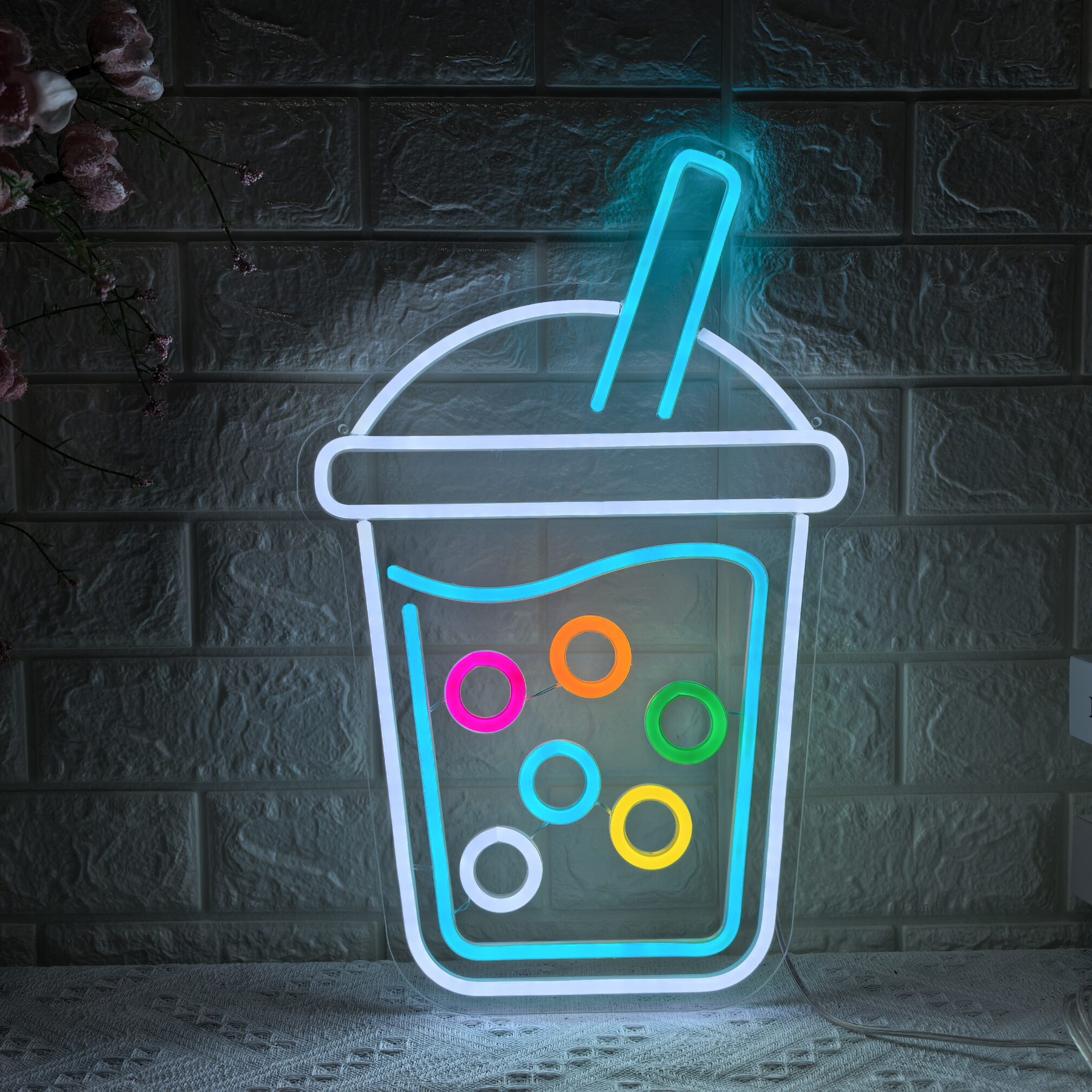 46x30cm LED Bubble Tea Neon Sign